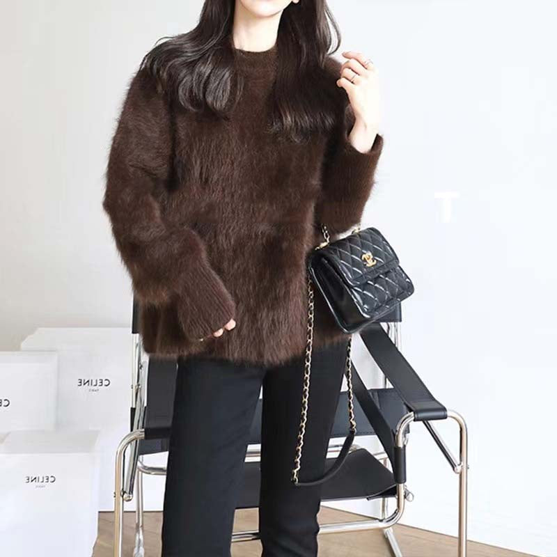 Lässiger einfarbiger Pullover