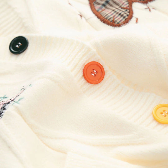 Gestickter Herz-Strickcardigan