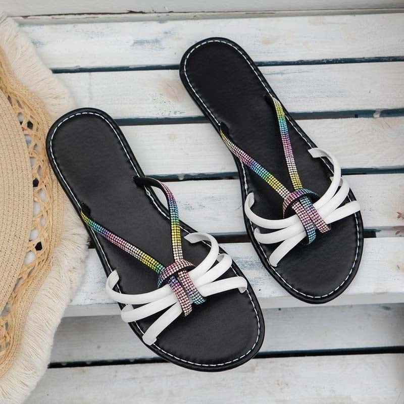 Bequeme Sandalen mit Strass