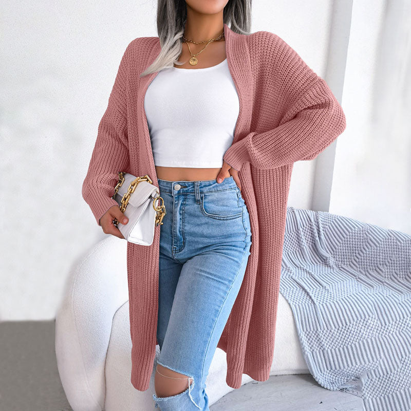 Lässiger Einfarbiger Cardigan