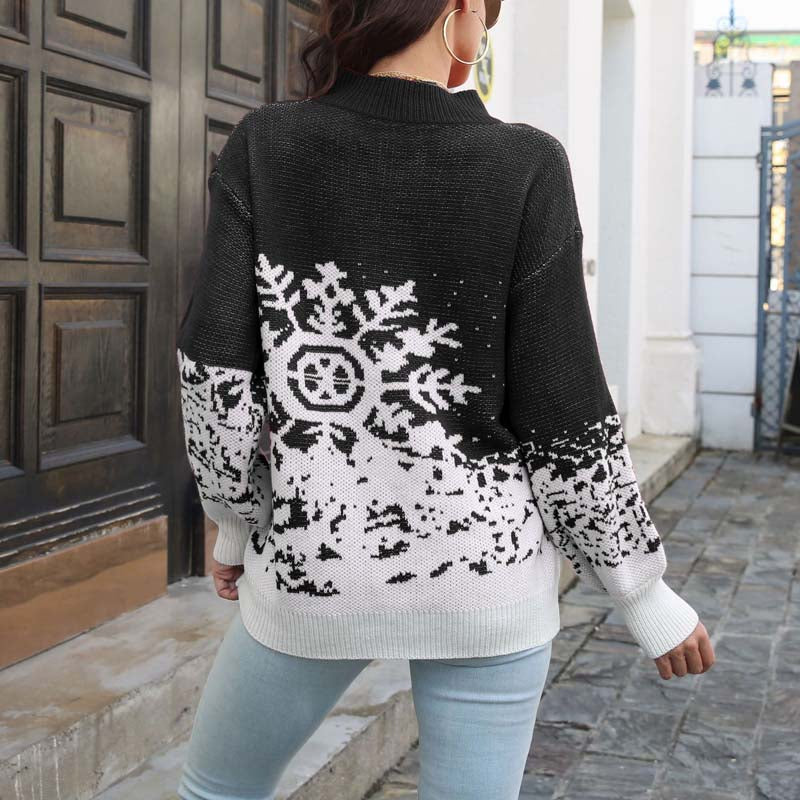Pull aus Jacquard mit Schneeflocken-Design