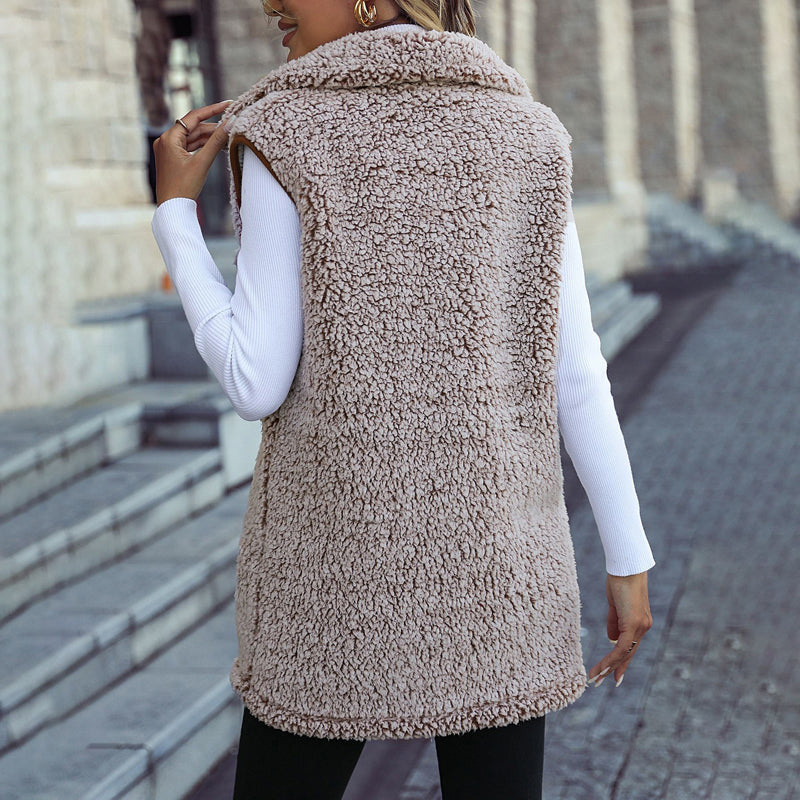 Lässiger Plüsch-Cardigan-Gilet