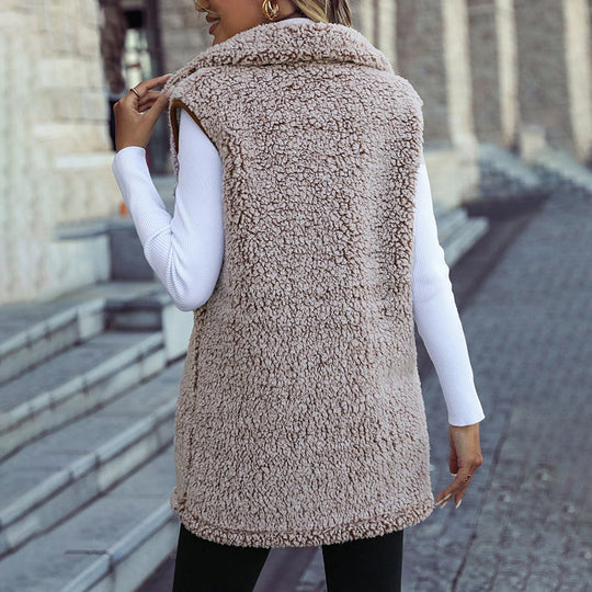 Lässiger Plüsch-Cardigan-Gilet