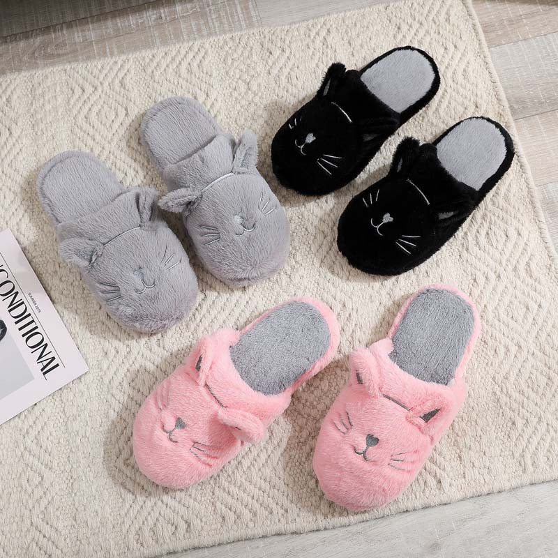 Flauschige Plüsch-Schuhen mit Cartoon-Katzen-Design