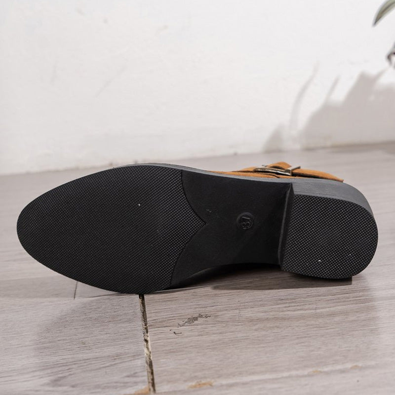 Vintage-Stiefeletten mit dickem Absatz