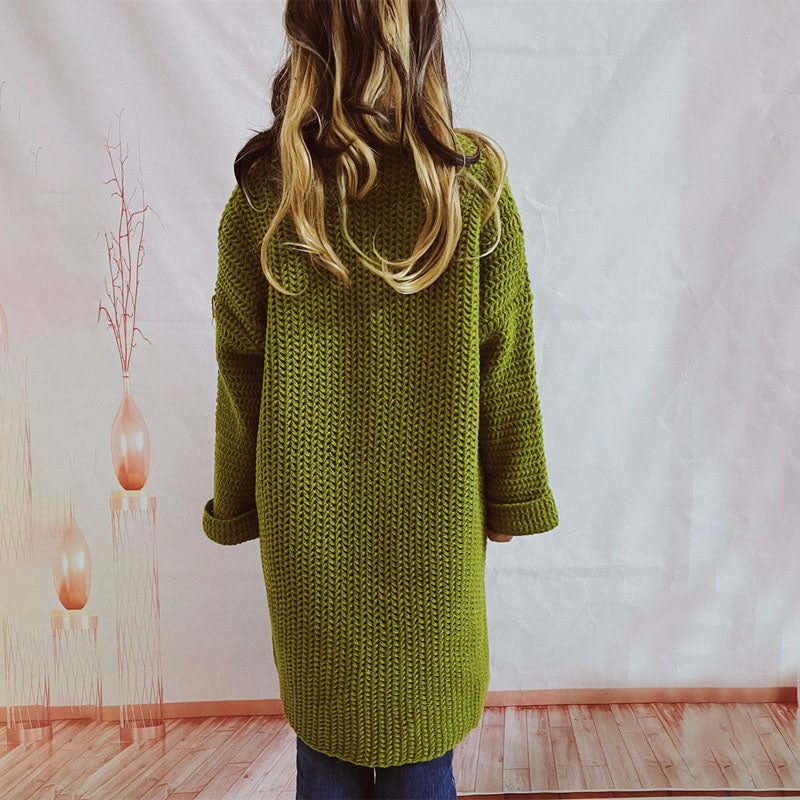 Lässiger einfarbiger gestrickter Cardigan