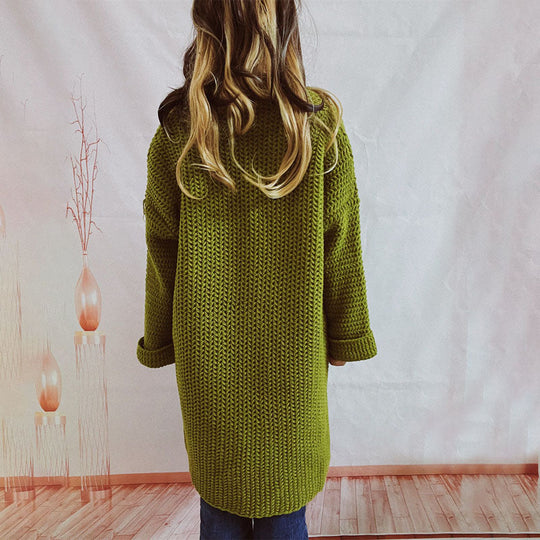 Lässiger einfarbiger gestrickter Cardigan