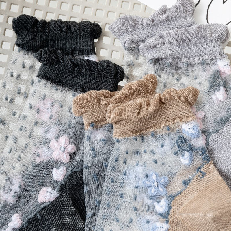 Atmungsaktive Blumenstrümpfe