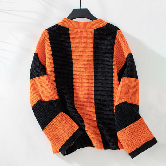 Lässig gestrickter Cardigan mit Streifen