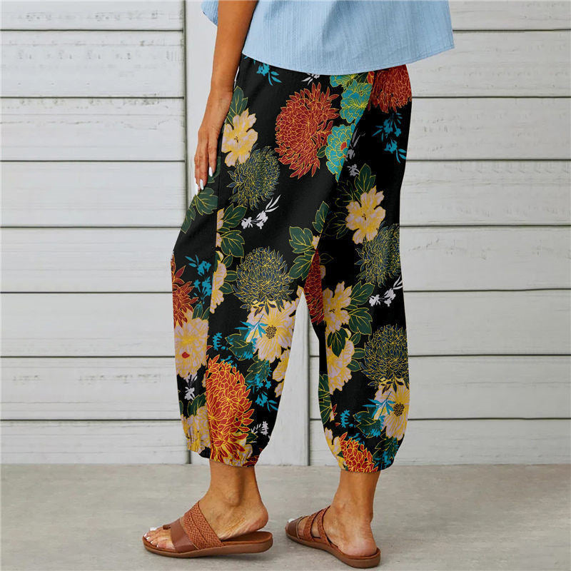 【Coton Et Lin】 Vintage Print Hose