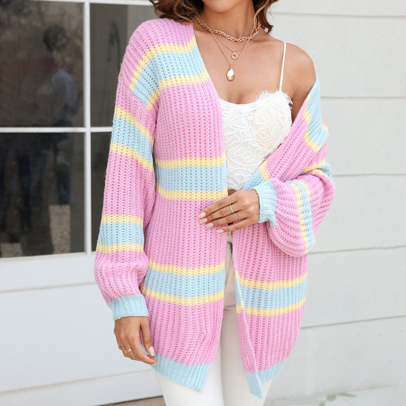 Lässiger gestreifter Cardigan