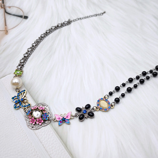 Ethnischer Vintage-Schmetterlingshalskette