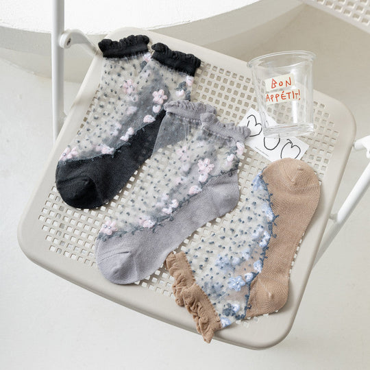 Atmungsaktive Blumenstrümpfe