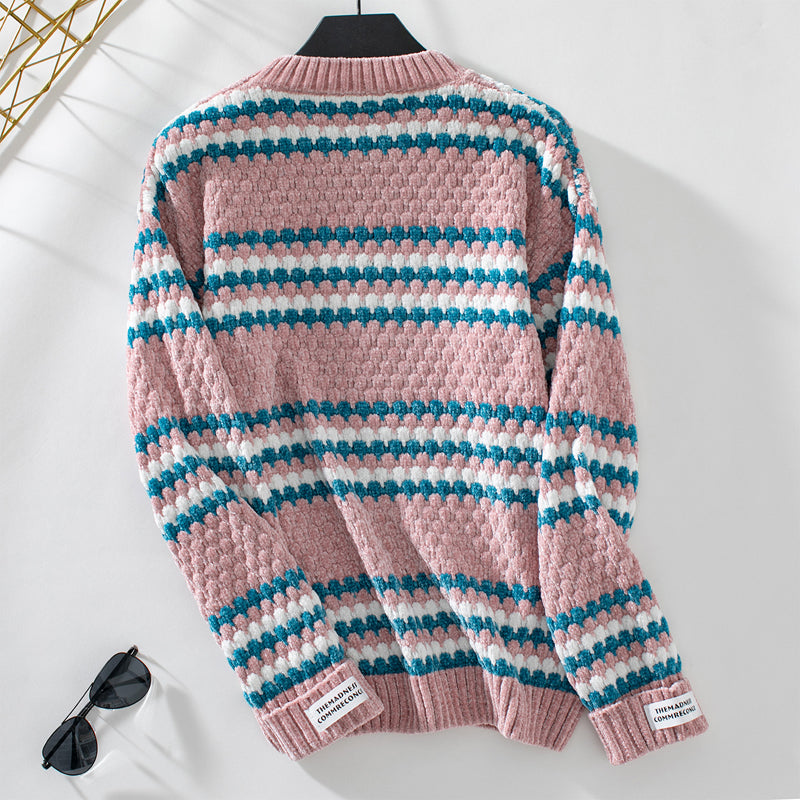 Lässig gestreifter Strickpulli