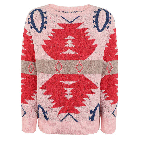 Lässiger geometrischer Strickpulli