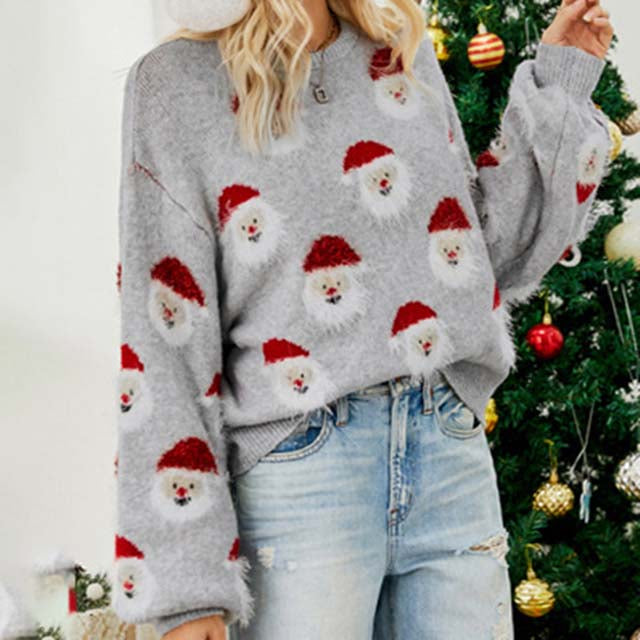Bequemer Weihnachtstrikot-Pullover