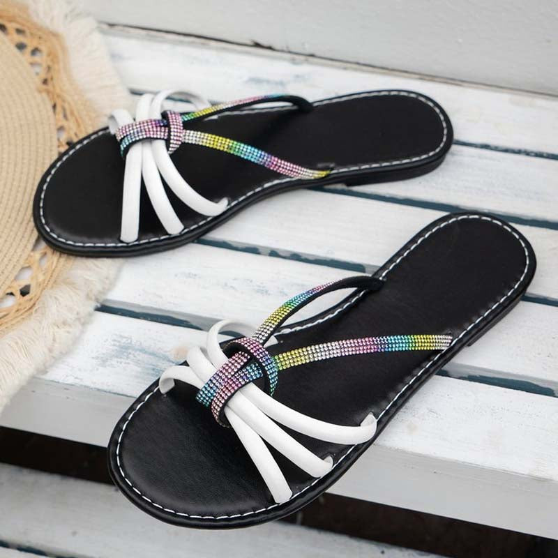 Bequeme Sandalen mit Strass