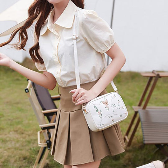 Lässige Tasche mit Blumenstickerei