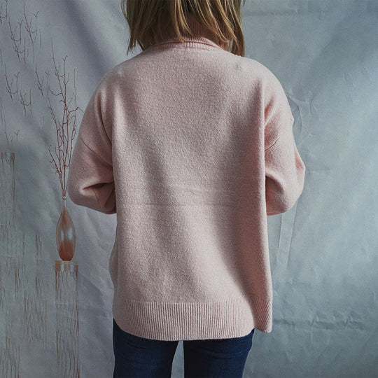 Lässiger Pullover aus einfarbigem Strick