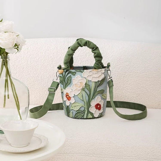 Vintage Blumenmuster-Handtasche