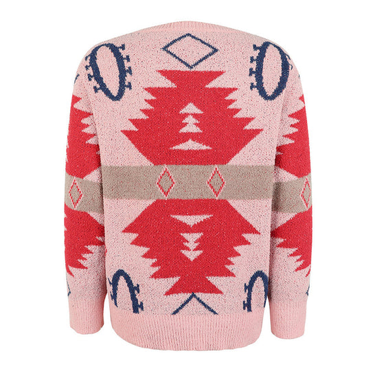 Lässiger geometrischer Strickpulli