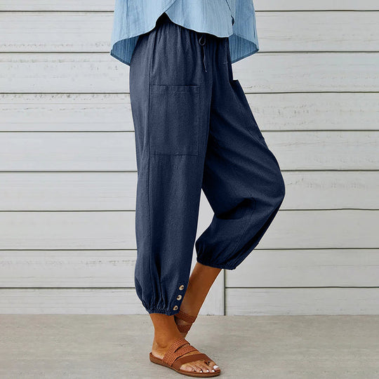【Coton Et Lin】Bequeme Freizeithose