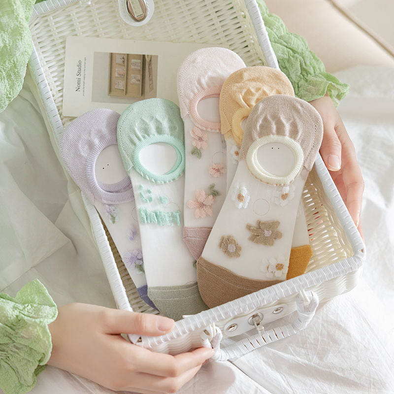 Atmungsaktive Blumensocken