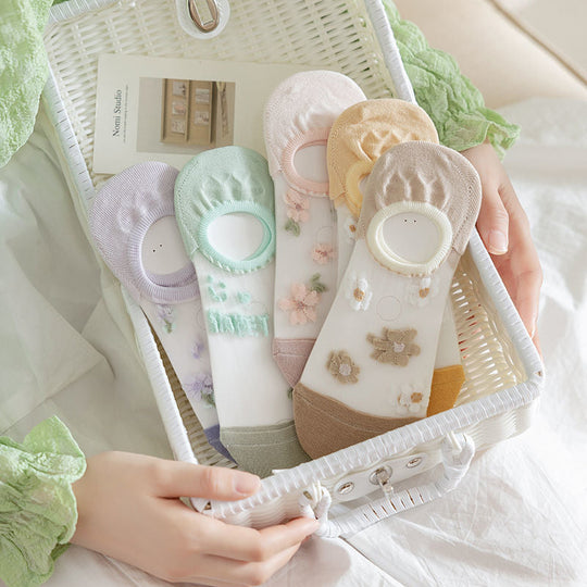 Atmungsaktive Blumensocken