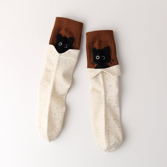 Kreative Katzenmuster-Socken