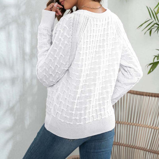 Entspannter Pullover aus einfarbig gestricktem Stoff