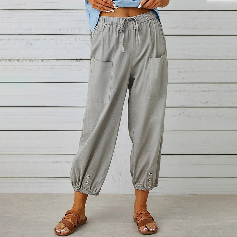 【Coton Et Lin】Bequeme Freizeithose