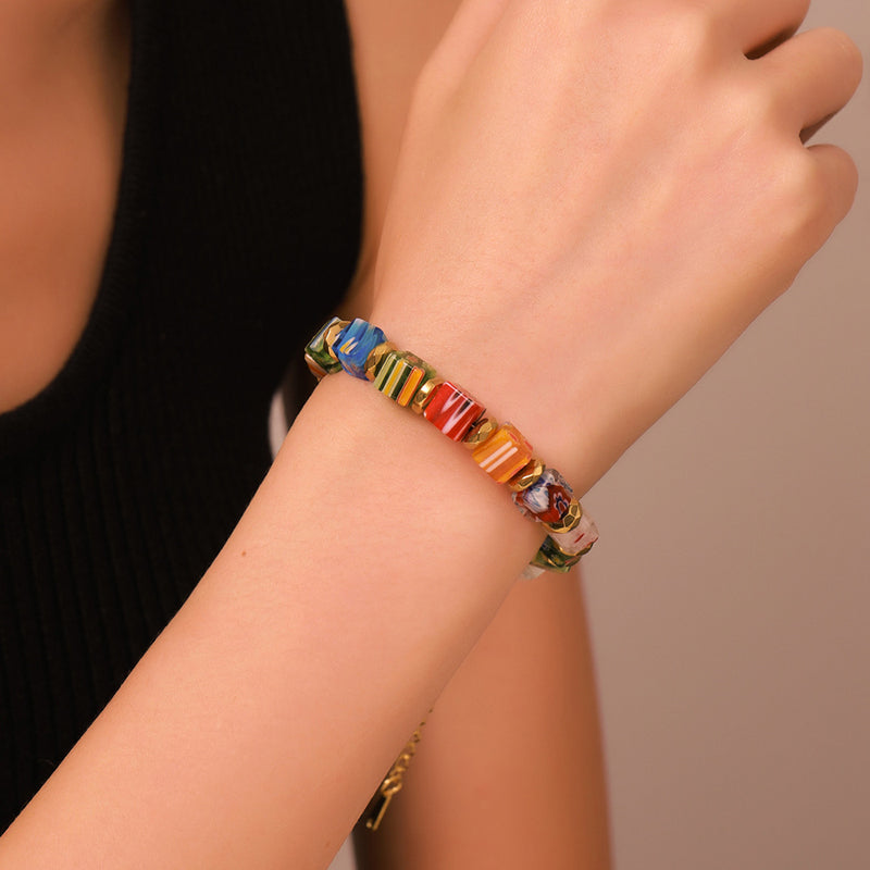 Bohème buntes Perlenarmband