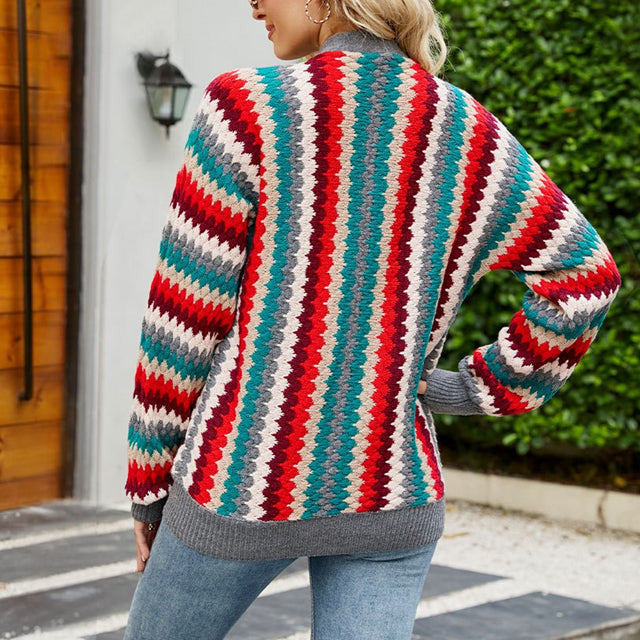 Lässiger Strickcardigan in Bunt