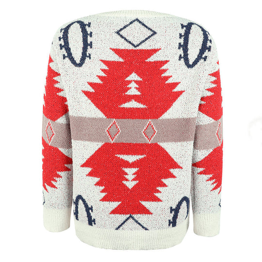 Lässiger geometrischer Strickpulli