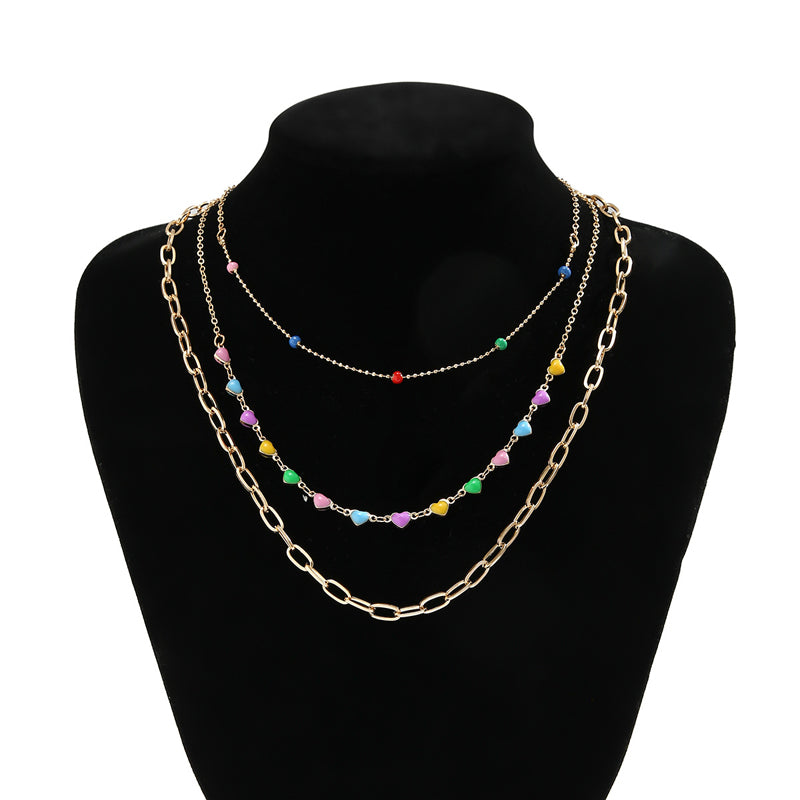 Bohème farbiger Herz-Halsband