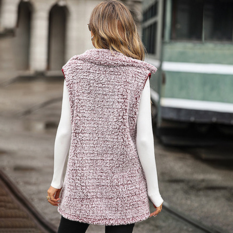 Lässiger Plüsch-Cardigan-Gilet