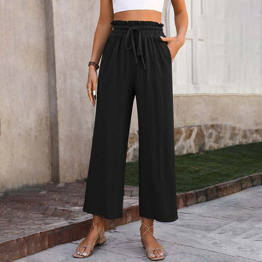 【Coton Et Lin】Freizeithose in Unifarbe