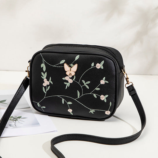 Lässige Tasche mit Blumenstickerei