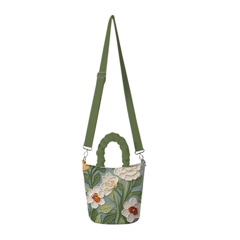 Vintage Blumenmuster-Handtasche