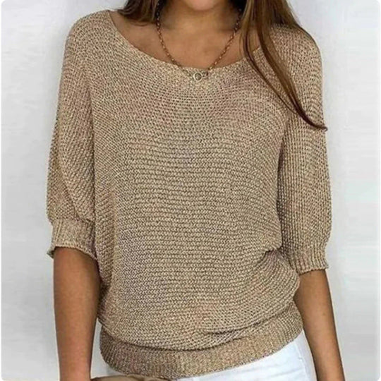 Lässiger einfarbiger Pullover