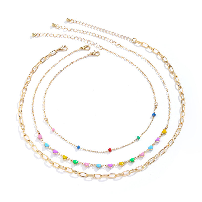 Bohème farbiger Herz-Halsband