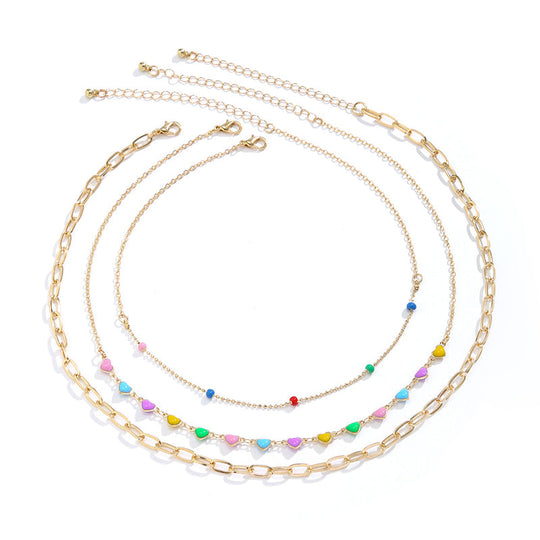 Bohème farbiger Herz-Halsband