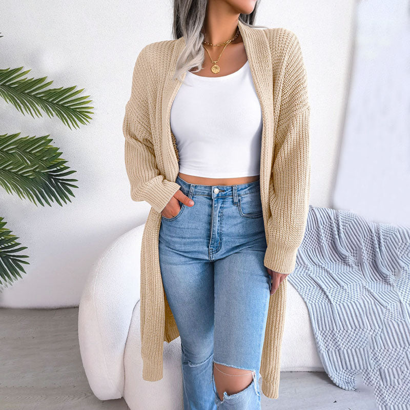 Lässiger Einfarbiger Cardigan