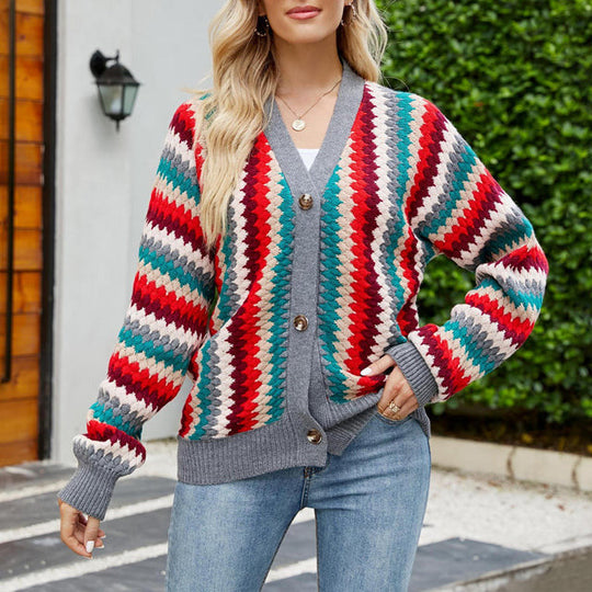 Lässiger Strickcardigan in Bunt