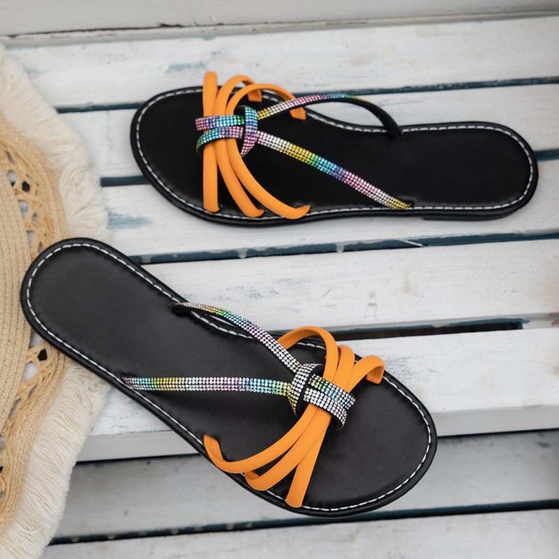 Bequeme Sandalen mit Strass