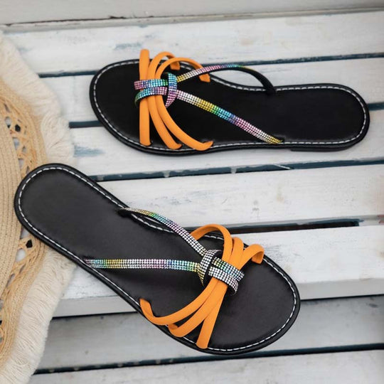 Bequeme Sandalen mit Strass