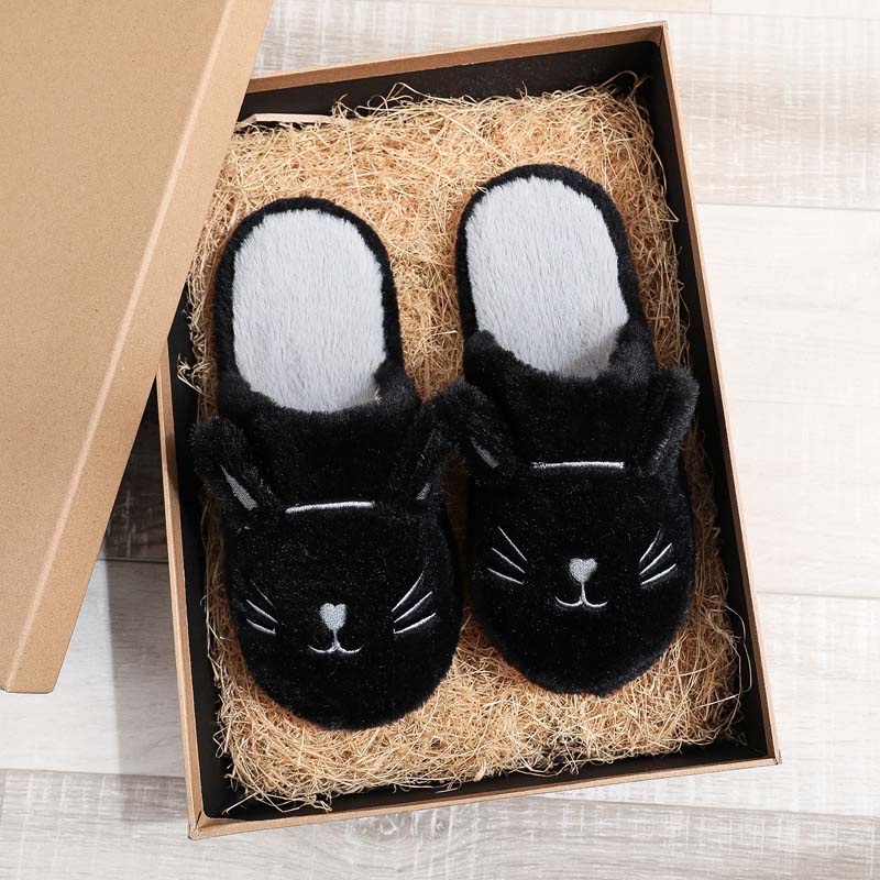 Flauschige Plüsch-Schuhen mit Cartoon-Katzen-Design