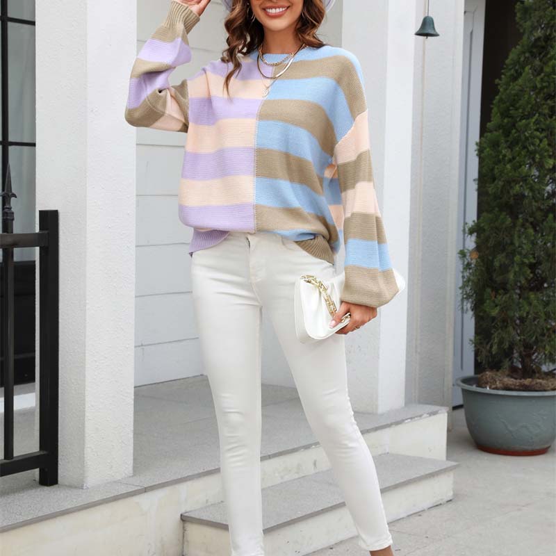 Lässiger Strickpulli mit Streifenmuster