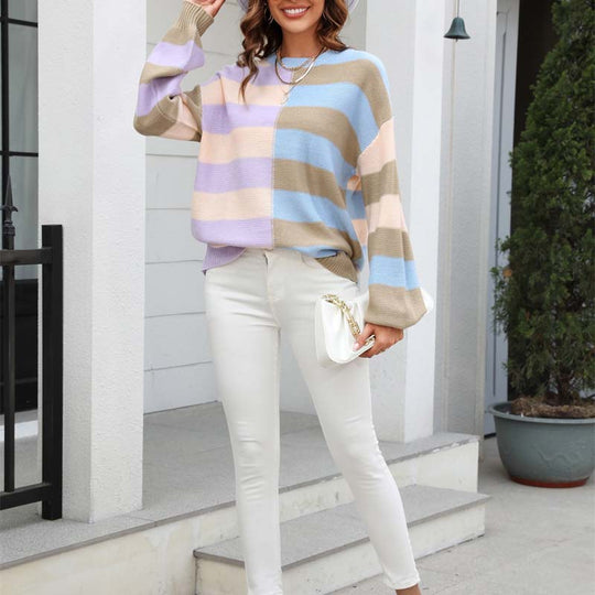 Lässiger Strickpulli mit Streifenmuster