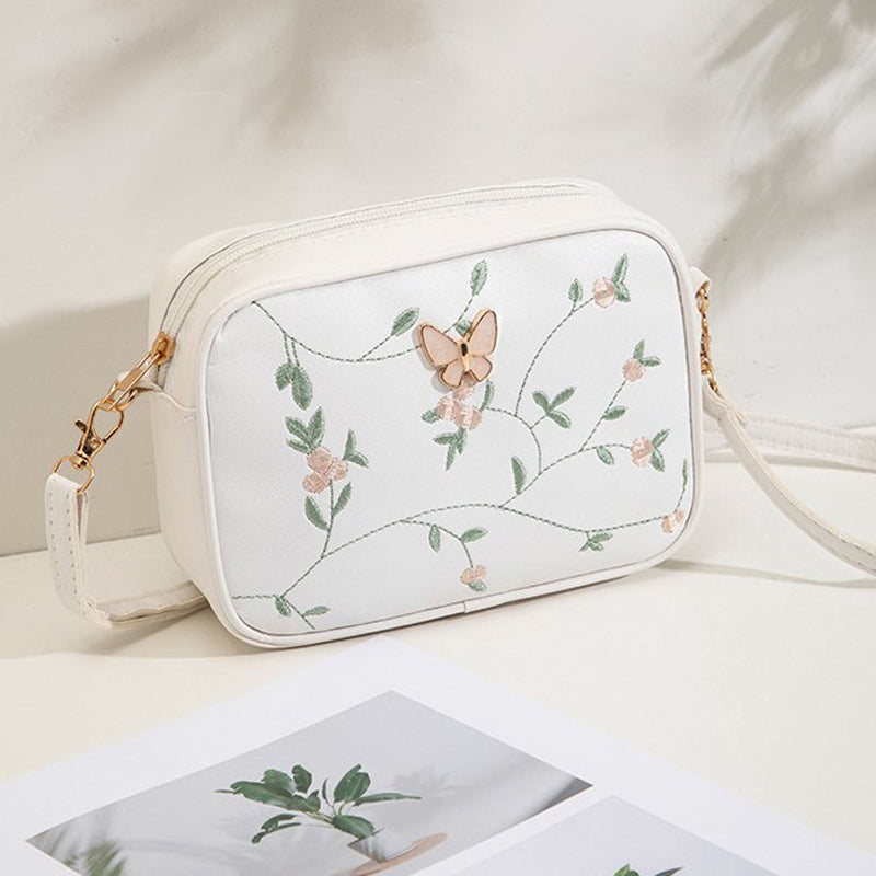Lässige Tasche mit Blumenstickerei